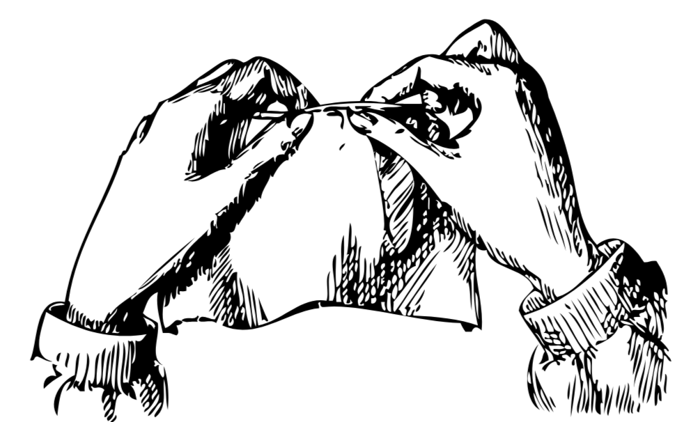 Illustration of old-timey sewing hands